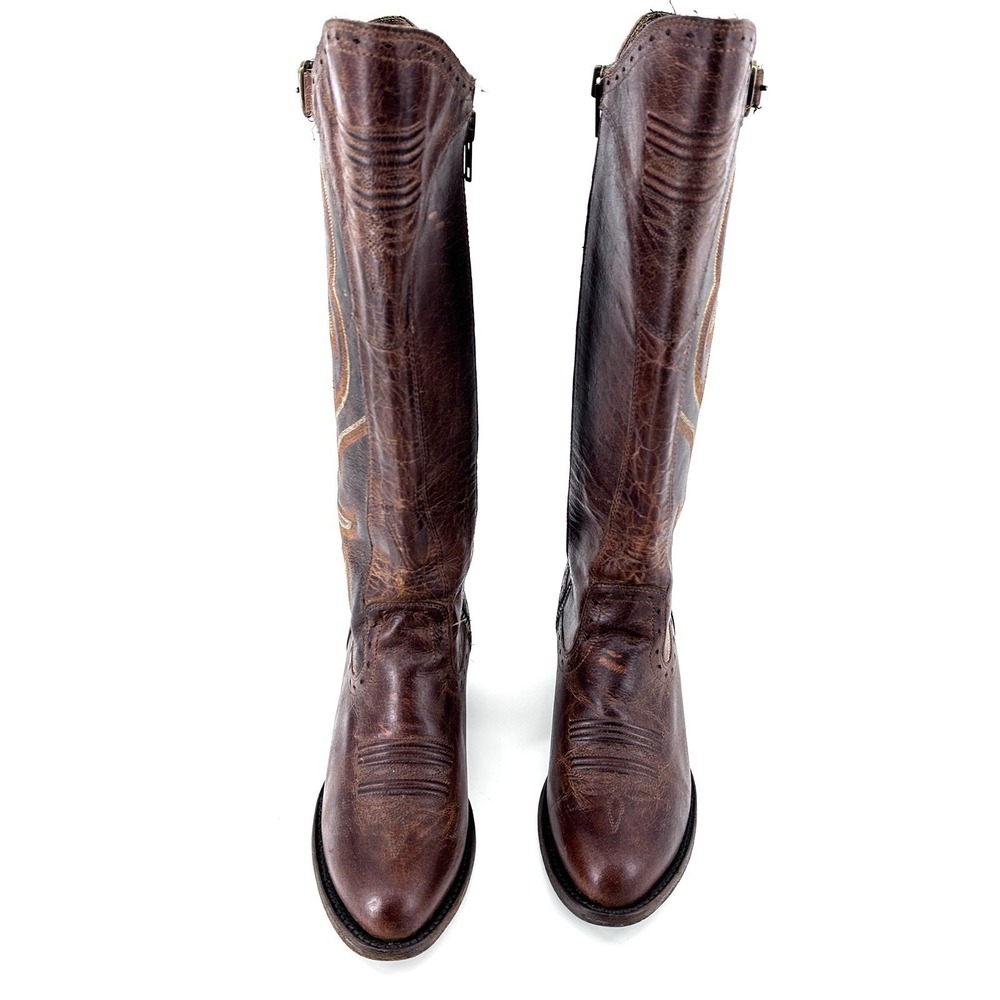 Cowgirl Festival Boots Womens 7.5 Tall Leather Embroidered Western Concert Rodeo - Picture 12 of 16